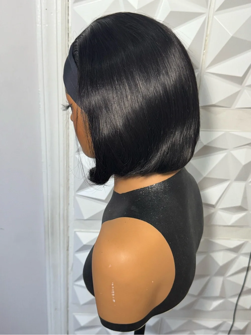 10 Inch Short Bob Headband Wig – 100% Human Hair Glueless Wig for Everyday Wear